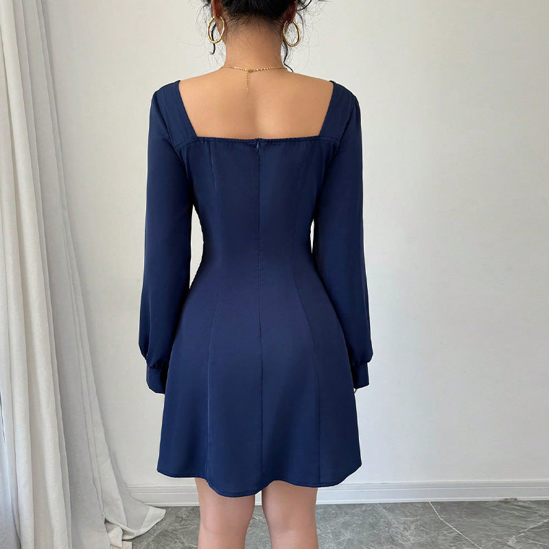 Laviney Flared Dress with Square Neckline