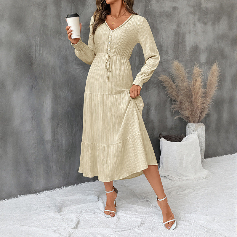 Laviney Textured Long Sleeve Dress