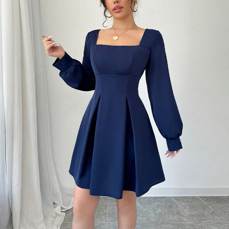 Laviney Flared Dress with Square Neckline