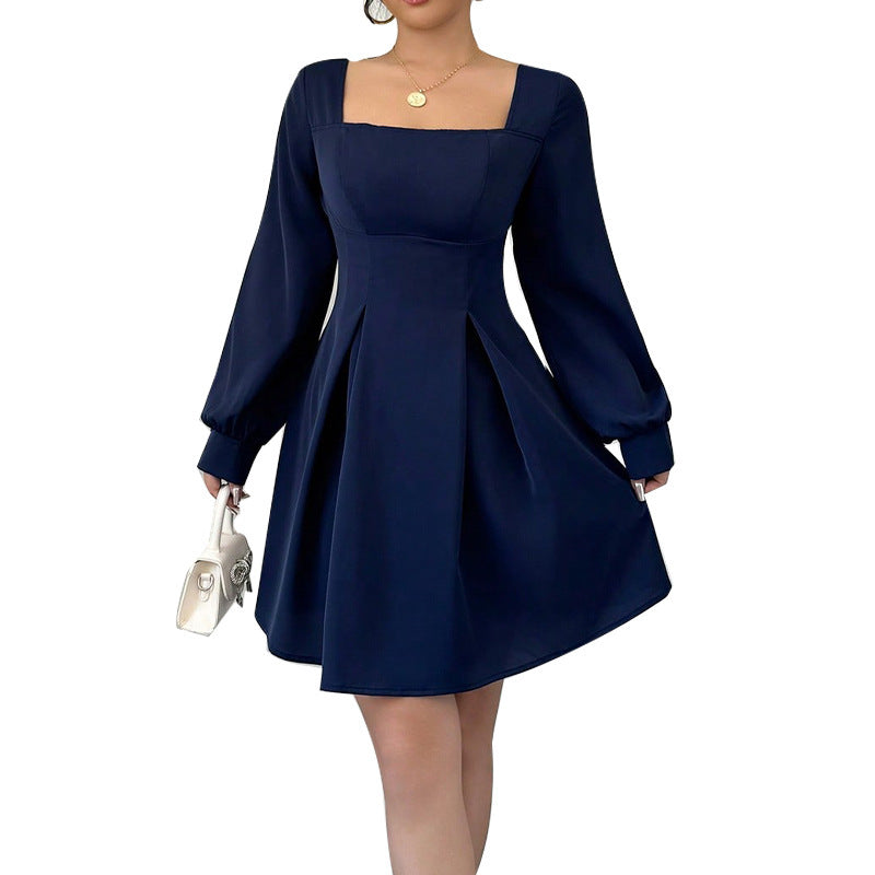Laviney Flared Dress with Square Neckline