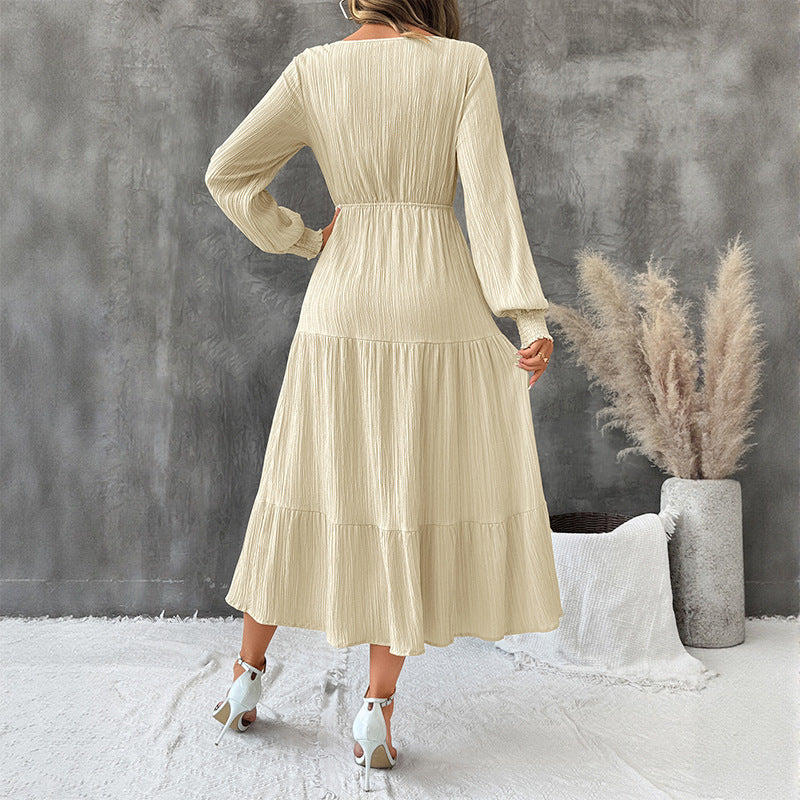Laviney Textured Long Sleeve Dress
