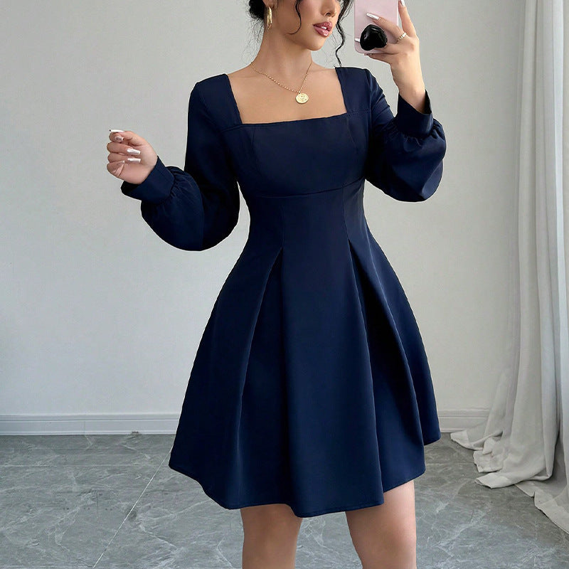 Laviney Flared Dress with Square Neckline
