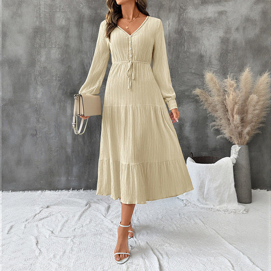 Laviney Textured Long Sleeve Dress