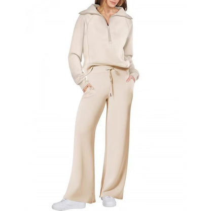 CozyFlex Outdoor Quarter-Zip Wide-Leg Set