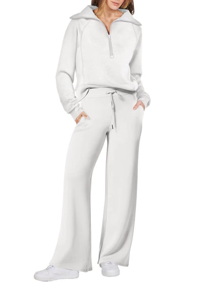 CozyFlex Outdoor Quarter-Zip Wide-Leg Set