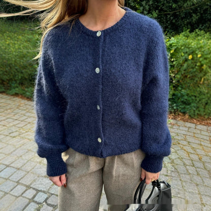 LuxeSoft Classic Button-Up Fuzzy Cardigan