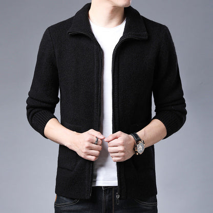 Men’s Zipper Knitted Alpaca Fleecefiber Jacket