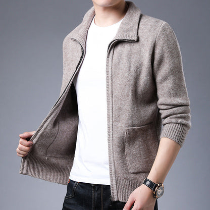 Men’s Zipper Knitted Alpaca Fleecefiber Jacket