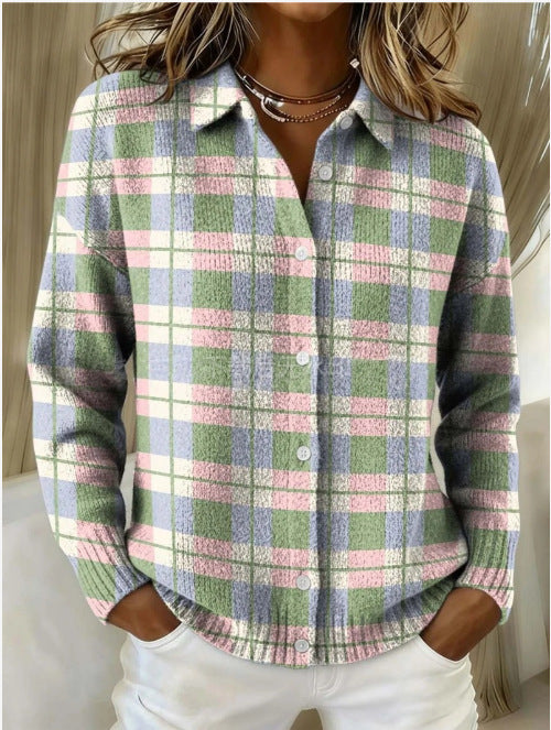 Heritage SoftWeave Printed Button-Up Sweater
