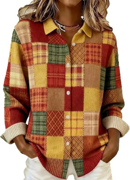 Heritage SoftWeave Printed Button-Up Sweater