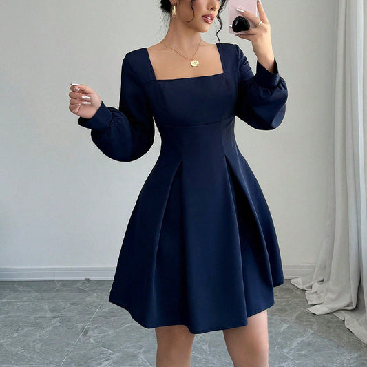 Laviney Flared Dress with Square Neckline